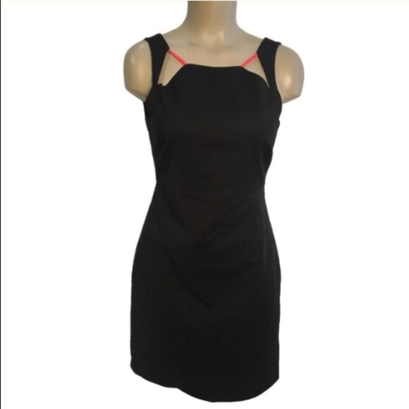 Zara Trafaluc Black Strappy Sleeveless Cutout Shoulder Mini Dress L - Picture 8 of 10